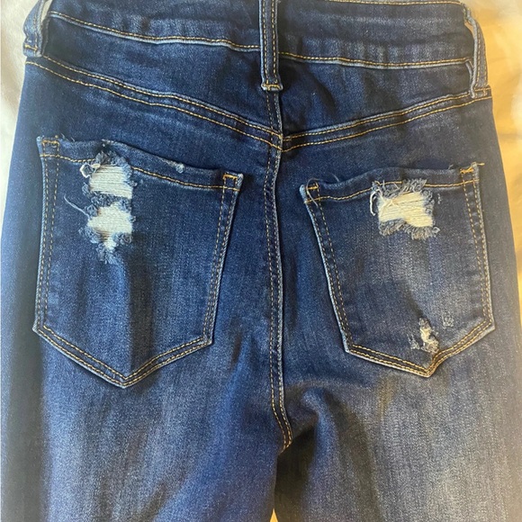 Rue 21 Women’s Distressed Skinny Jeans Size 0 Dark Wash Ripped - Picture 11 of 15